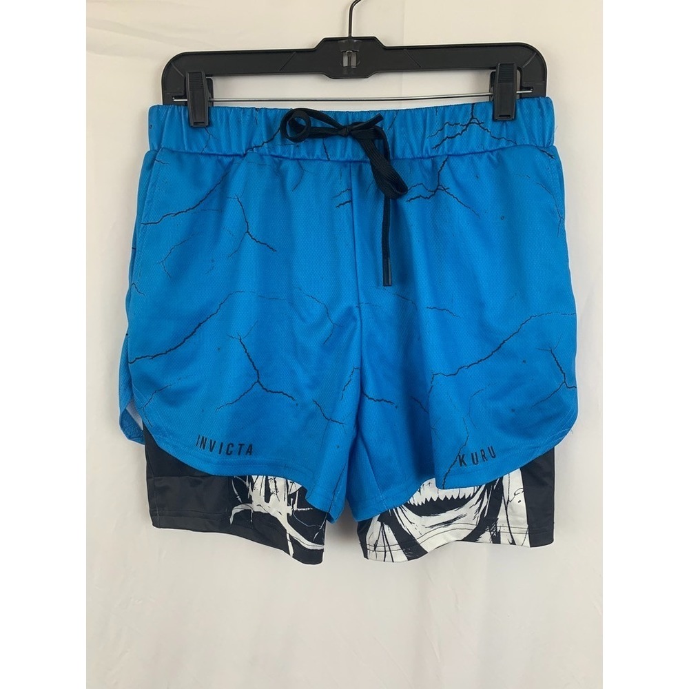Invicta Kuru Anime Gym Performance Shorts Medium Blue Tokyo Ghoul Kaneki